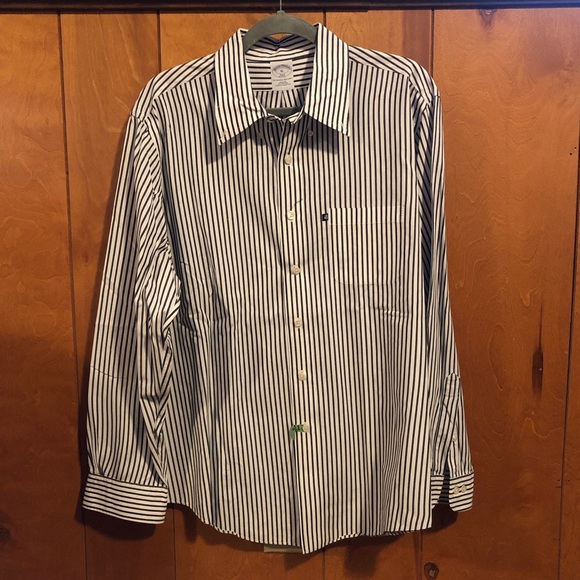 Brooks Brothers navy stripe button down - Picture 1 of 3